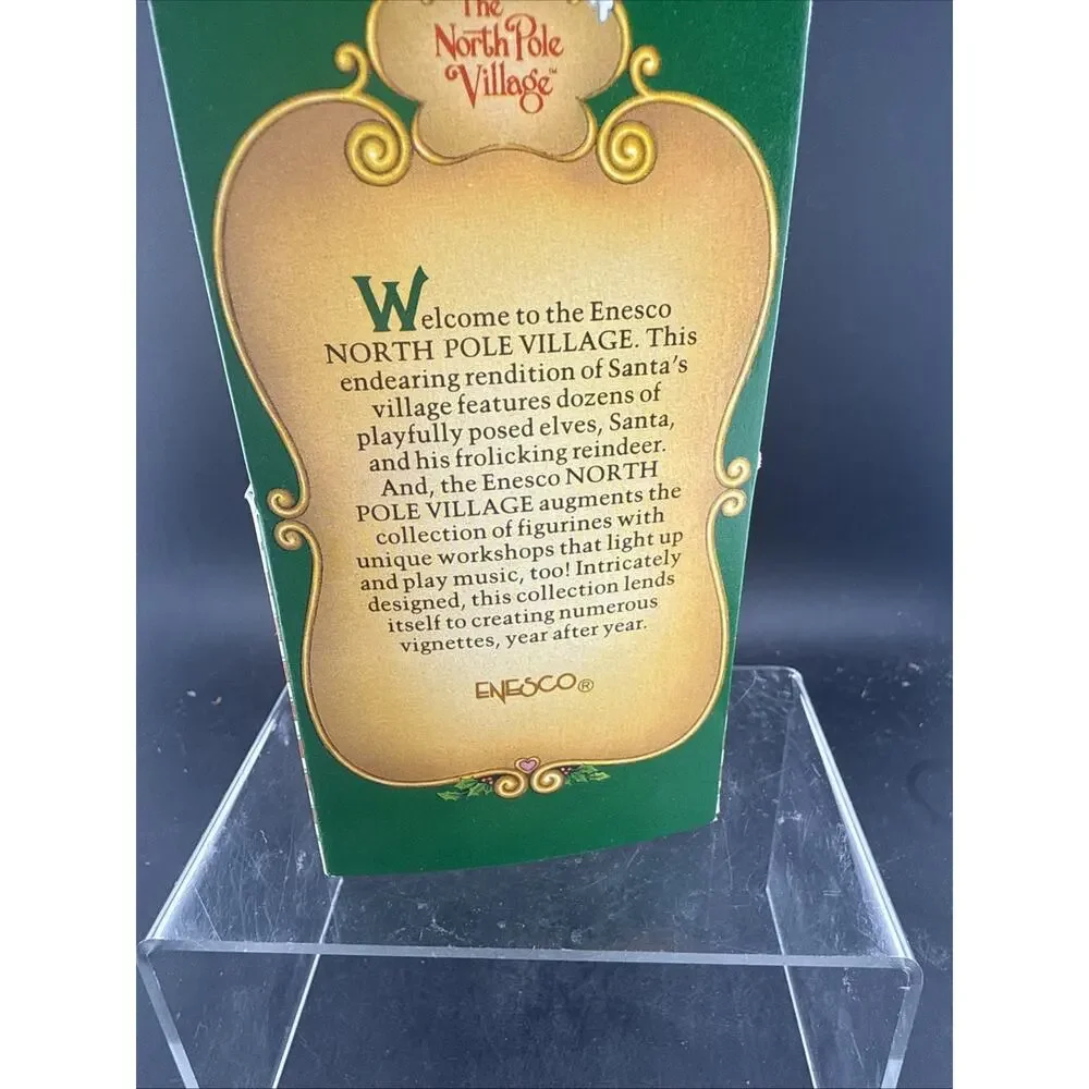 NOS Enesco North Pole Village Dizzy Reindeer Figurine 1986 Sandra Zimnicki
